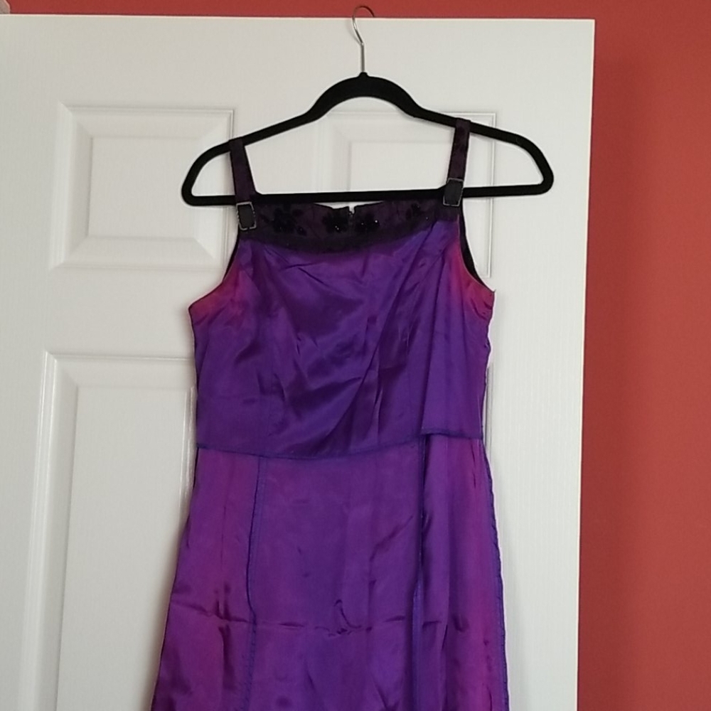 Dress 8P by Jaslene. Black over purple lining - Picture 6 of 8